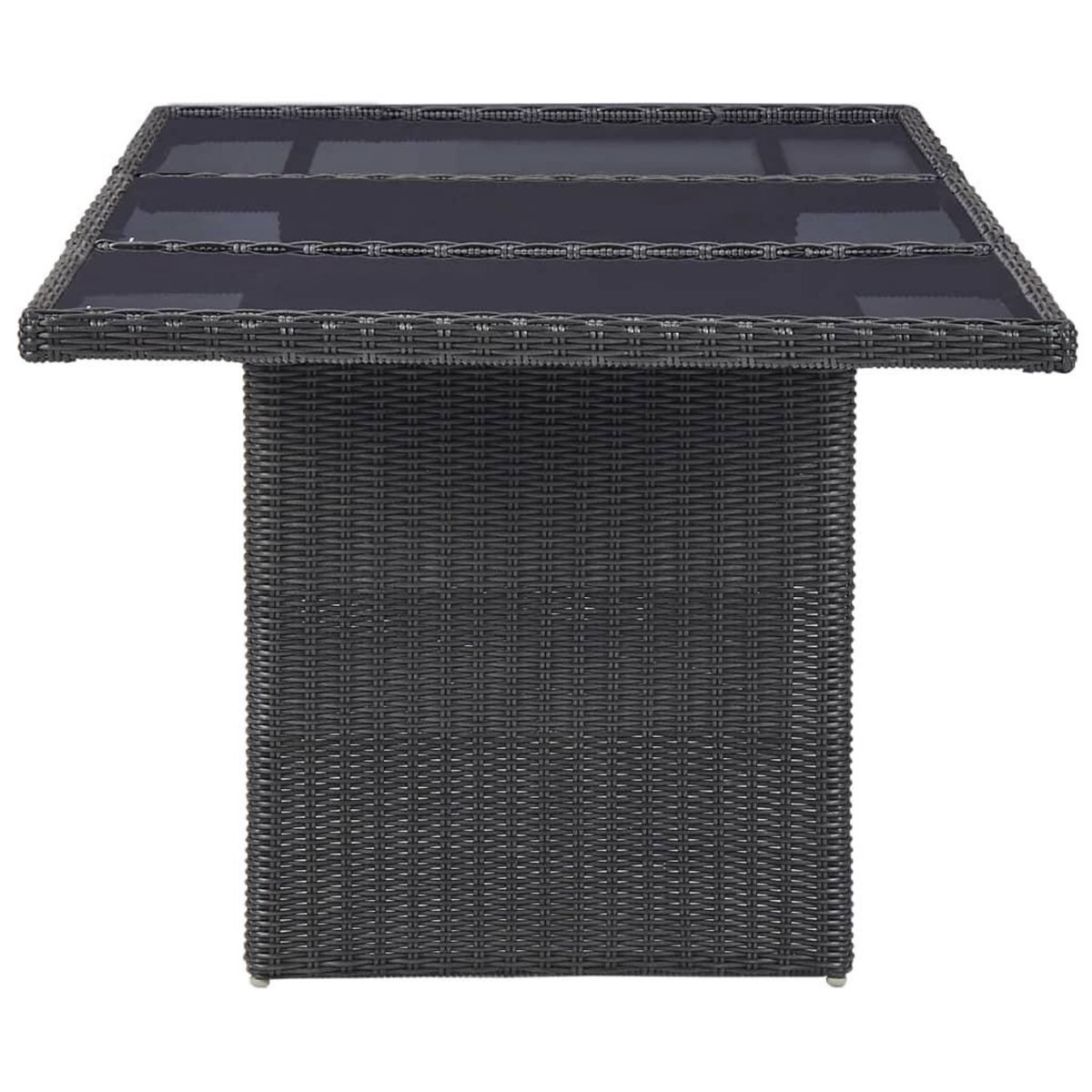 VIDAXL Ensemble a manger d'exterieur 11 pcs Resine tressee Noir