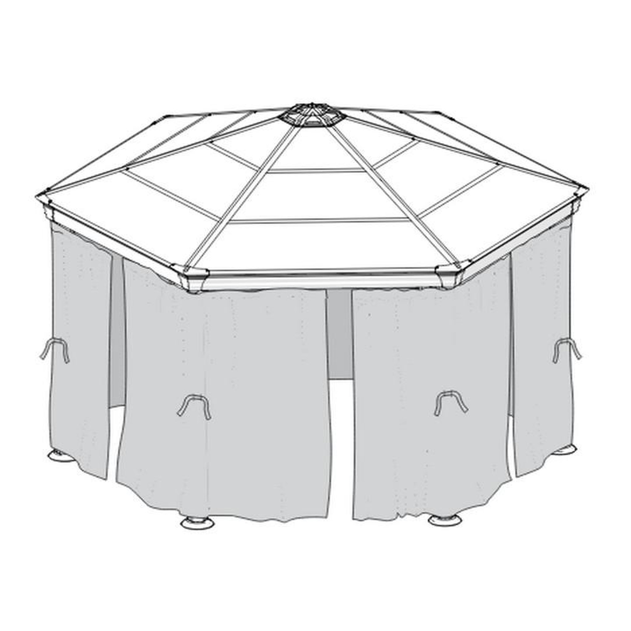 Voir la diapositive 2 : Palram Set de 6 rideaux pour tonnelles - 703449