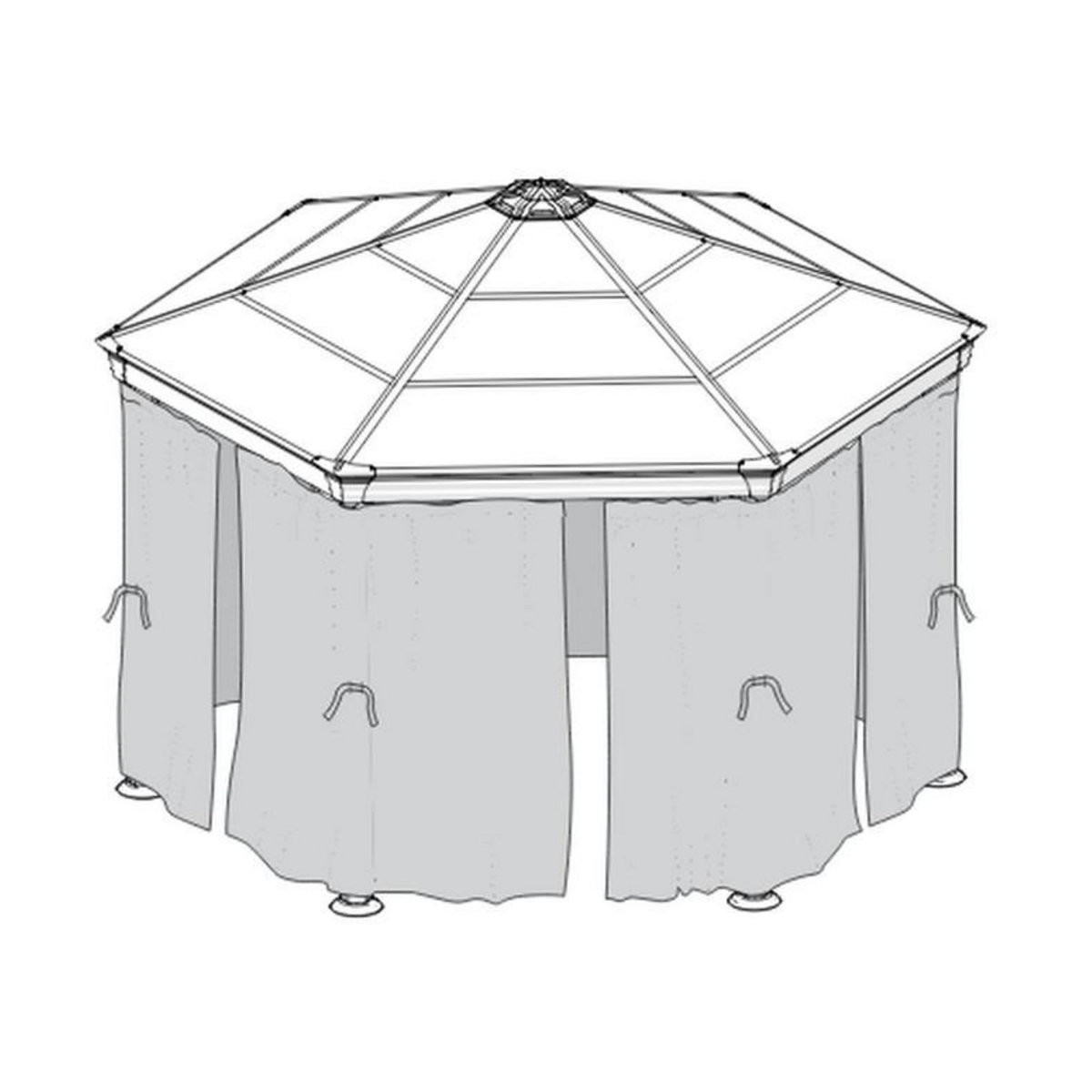 Palram Set de 6 rideaux pour tonnelles - 703449