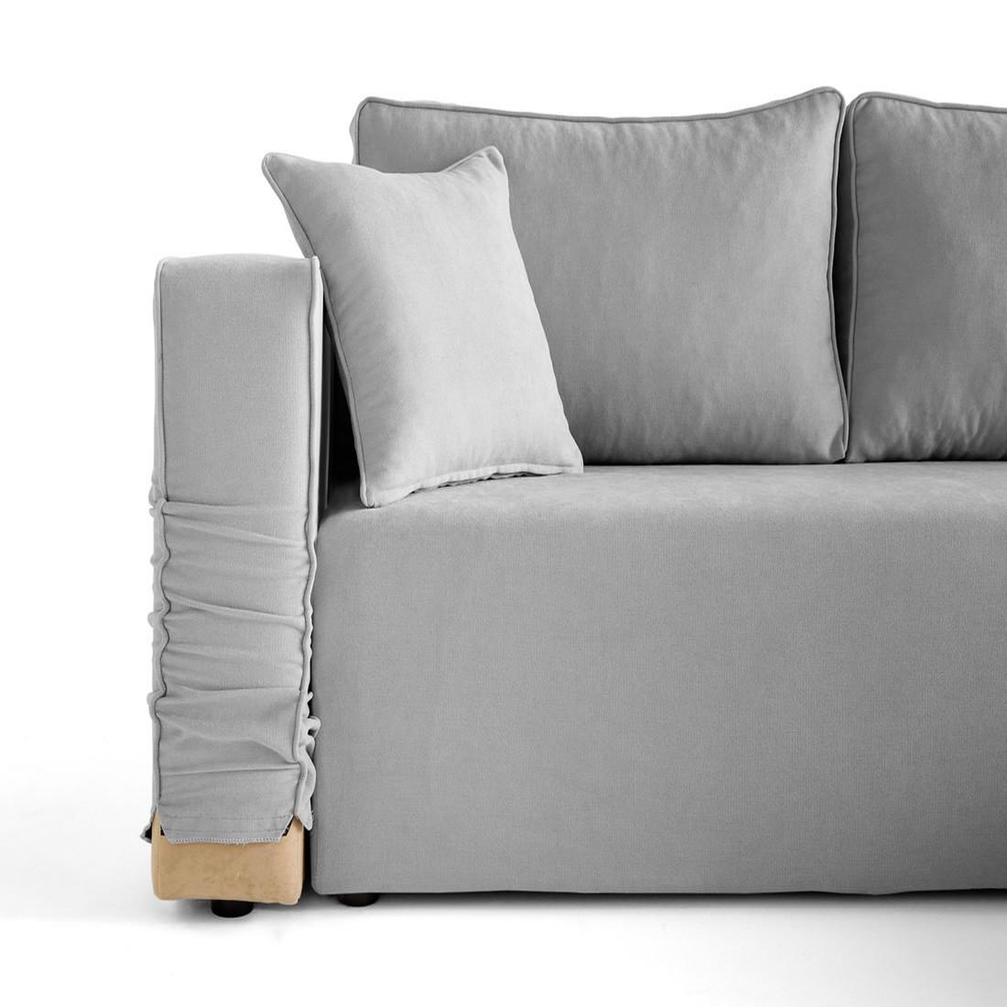 Voir la diapositive 2 : BEST MOBILIER Topaze - canapé d'angle déhoussable réversible 4 places en tissu