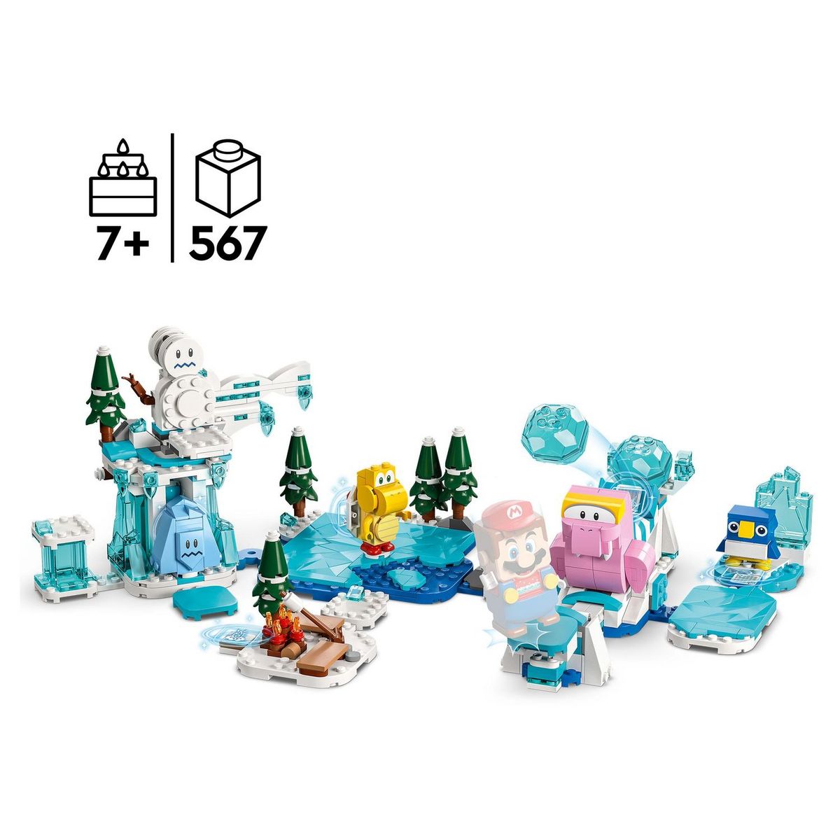 LEGO Super Mario 71417 Ensemble extension L'aventure dans la neige de Morsinet? Jouet pour Enfants à Combiner avec Pack de Démarrage, et Figurines Congélo