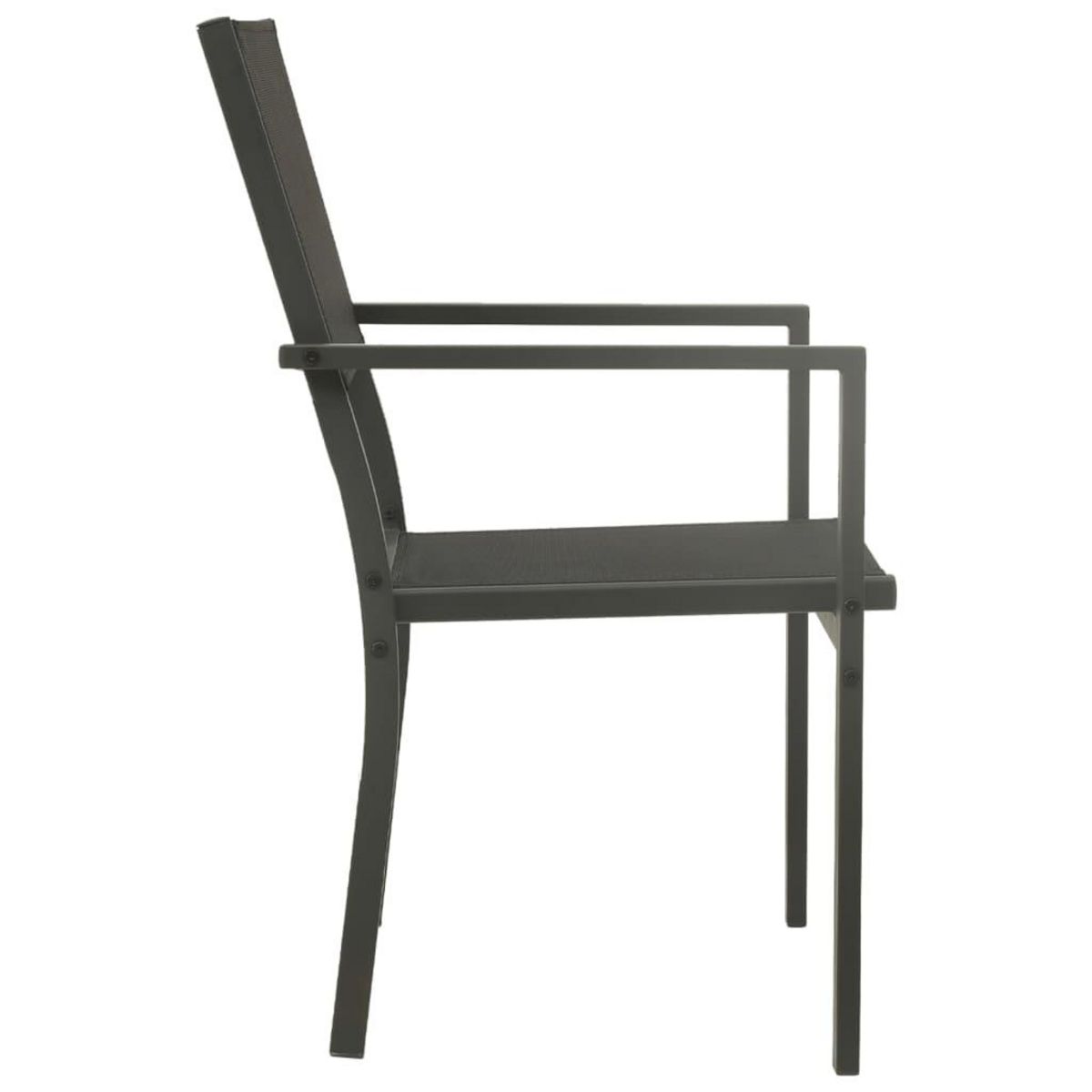 VIDAXL Chaises de jardin lot de 2 Textilene et acier Noir anthracite