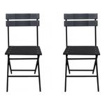 Habitat et Jardin Lot de 2 chaises de jardin pliable en plastique  Tenerife  - Gris anthracite
