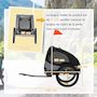 Voir la diapositive 3 : PAWHUT Remorque vélo pour chien 20 Kg pliable barre attelage fixation réflecteurs drapeau noir
