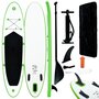 Voir la diapositive 1 : VIDAXL Ensemble de planche SUP gonflable vert et blanc
