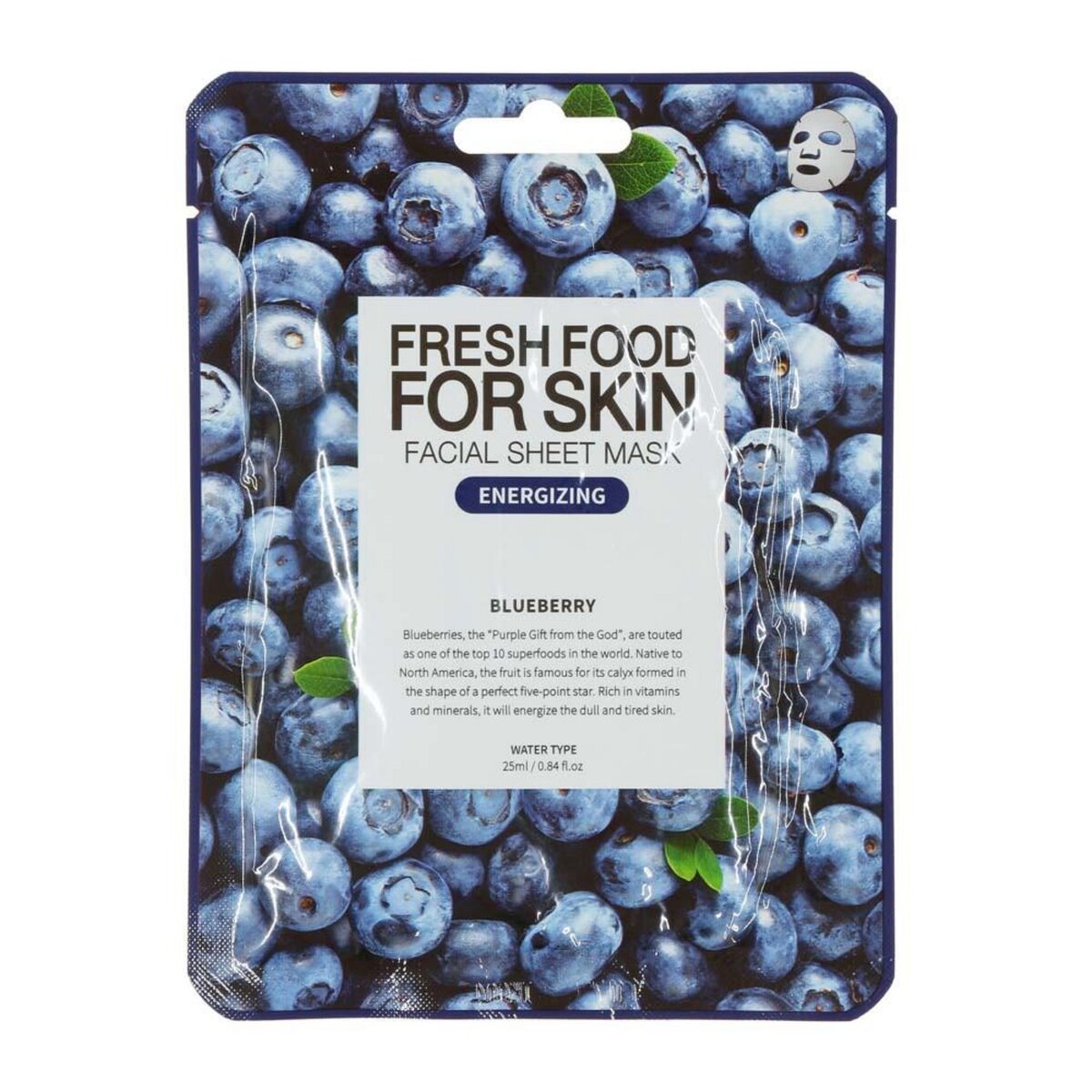  Masque en tissu à la myrtille énergisant Fresh food Farm Skin