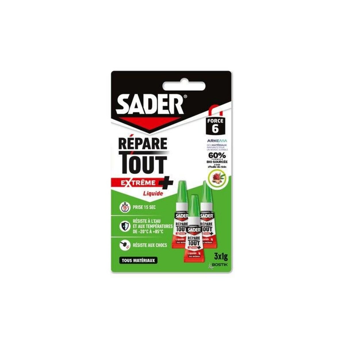 Sader Colle de reparation sader repare tout extreme + liquide tube 3x1g