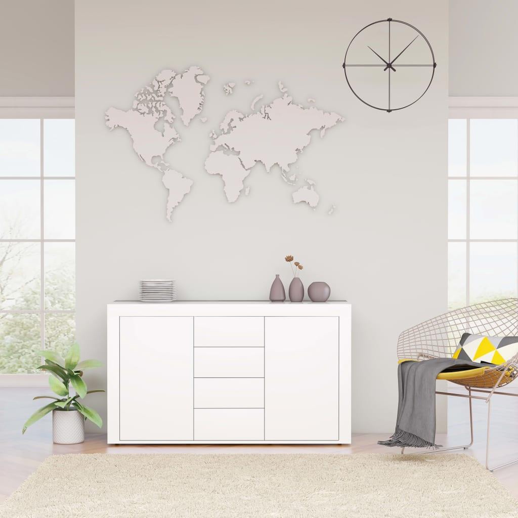 Voir la diapositive 1 : VIDAXL Buffet Blanc brillant 120x36x69 cm Bois d'ingenierie