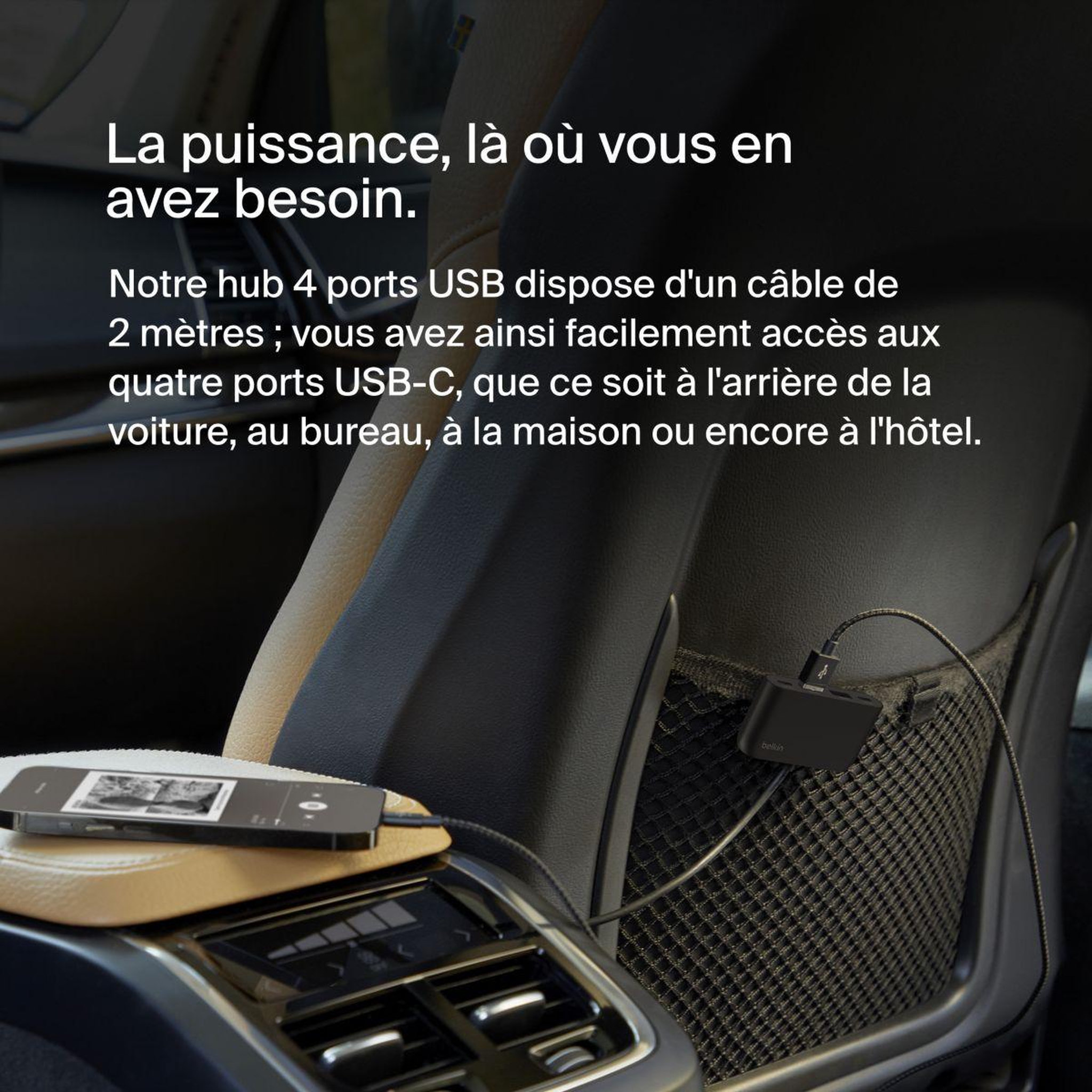 Voir la diapositive 4 : Belkin Hub 4 en 1 usb-c noir