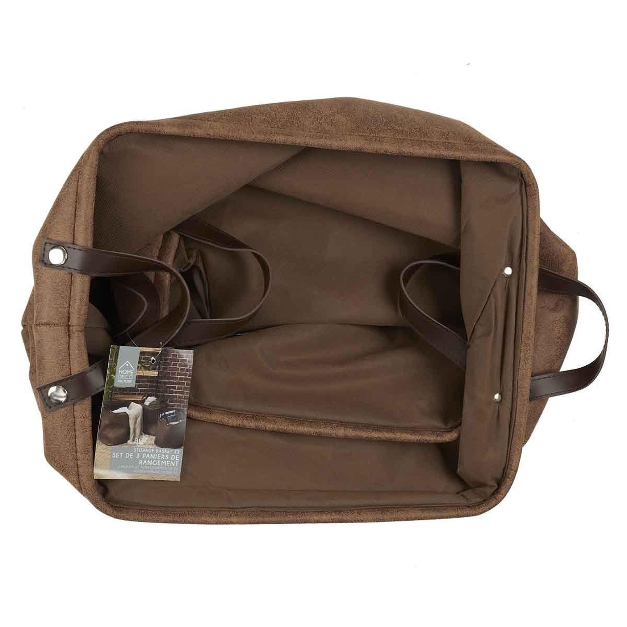 Voir la diapositive 6 : The Home Deco Factory Lot de 3 Paniers de Rangement  Avida  36cm Marron