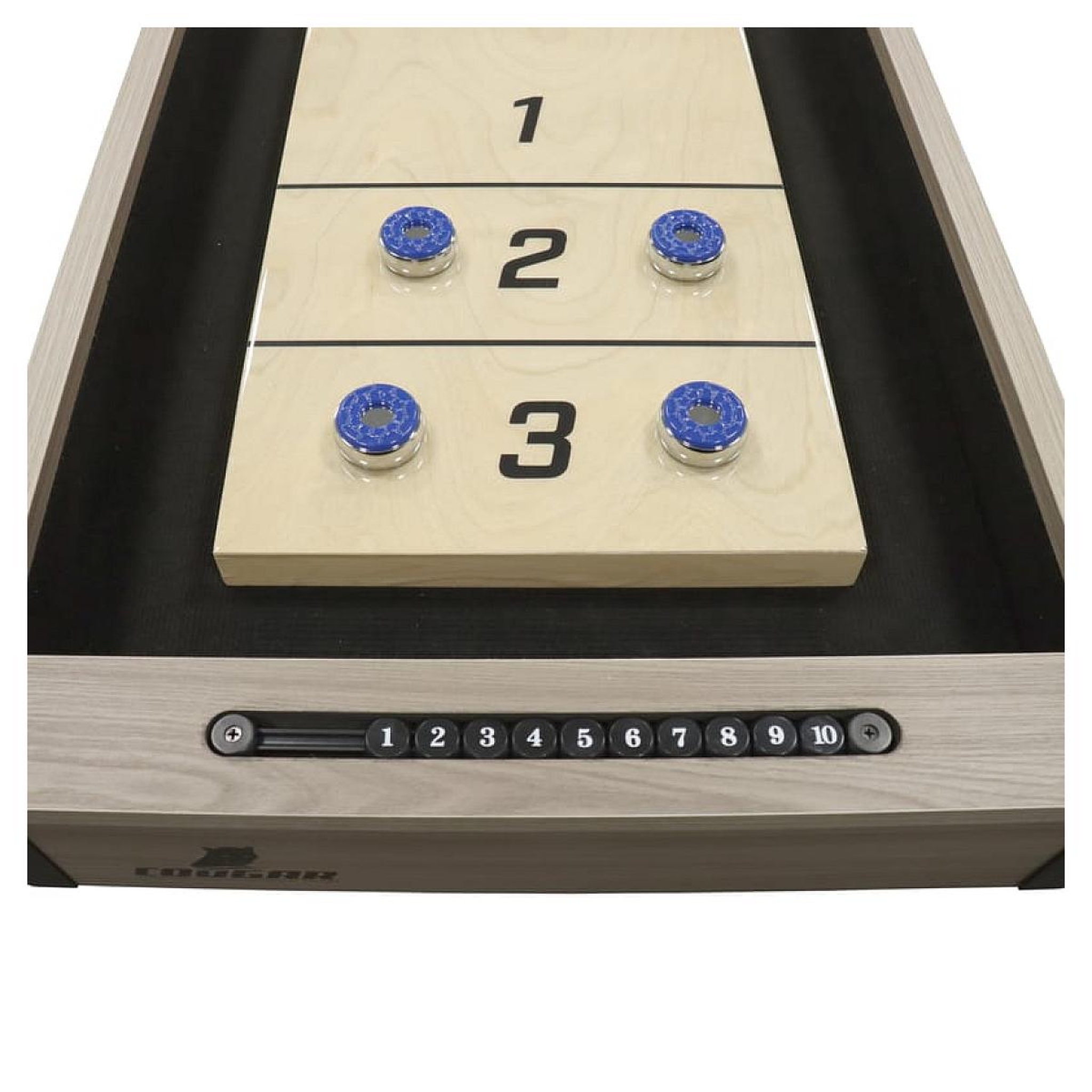 Voir la diapositive 3 : Sunny Shuffleboard Mason avec plateau chêne/noir