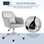 Voir la diapositive 5 : HOMCOM Chaise de bureau velours fauteuil bureau massant coussin lombaire intégré hauteur réglable pivotante 360° gris clair