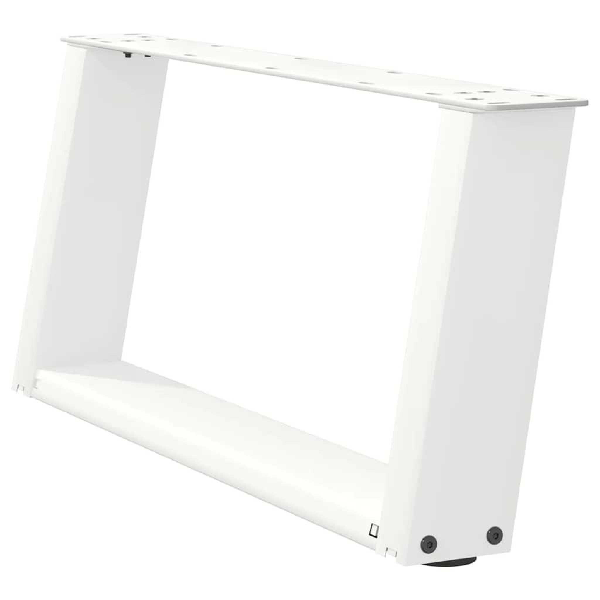 Voir la diapositive 4 : VIDAXL Pieds de table basse forme de U 2 pcs blanc 60x(30-31) cm acier