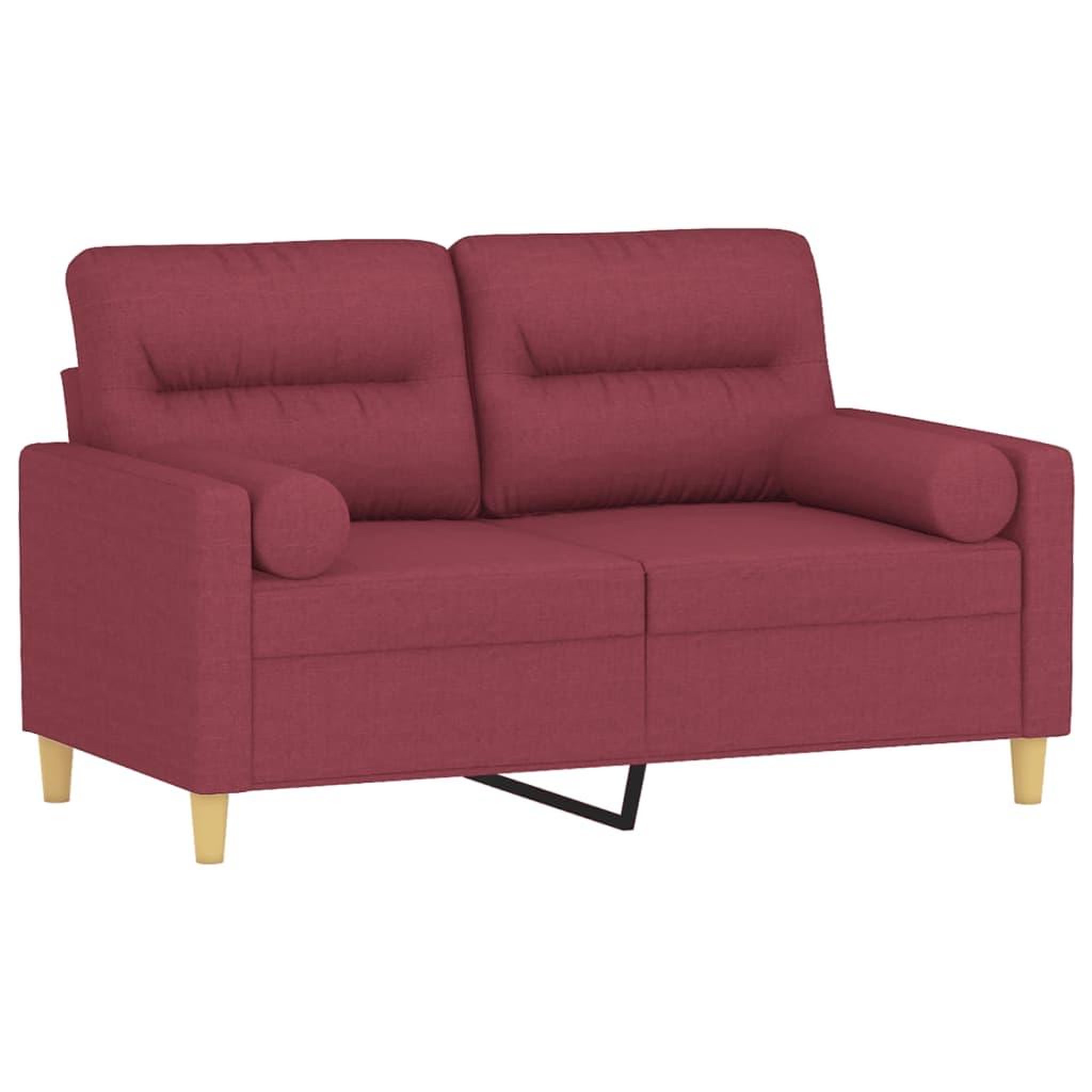 Voir la diapositive 3 : VIDAXL Canape 2 places avec oreillers bordeaux 120 cm tissu