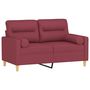 Voir la diapositive 3 : VIDAXL Canape 2 places avec oreillers bordeaux 120 cm tissu