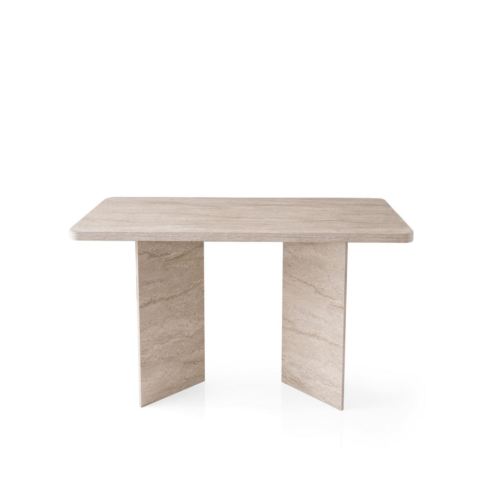 Habitat et Jardin Table à manger en bois  lizzard  180 x 90 x 77 cm - travertin