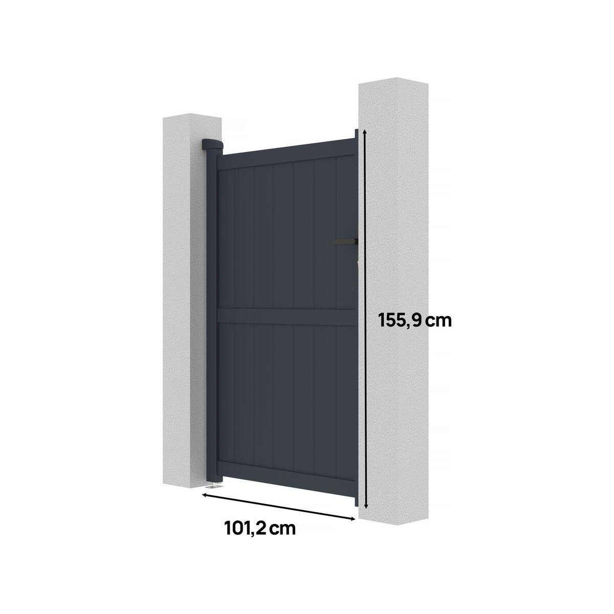 Habitat et Jardin Portillon aluminium  Maurice  - 101.2 x 155.9 cm - Gris