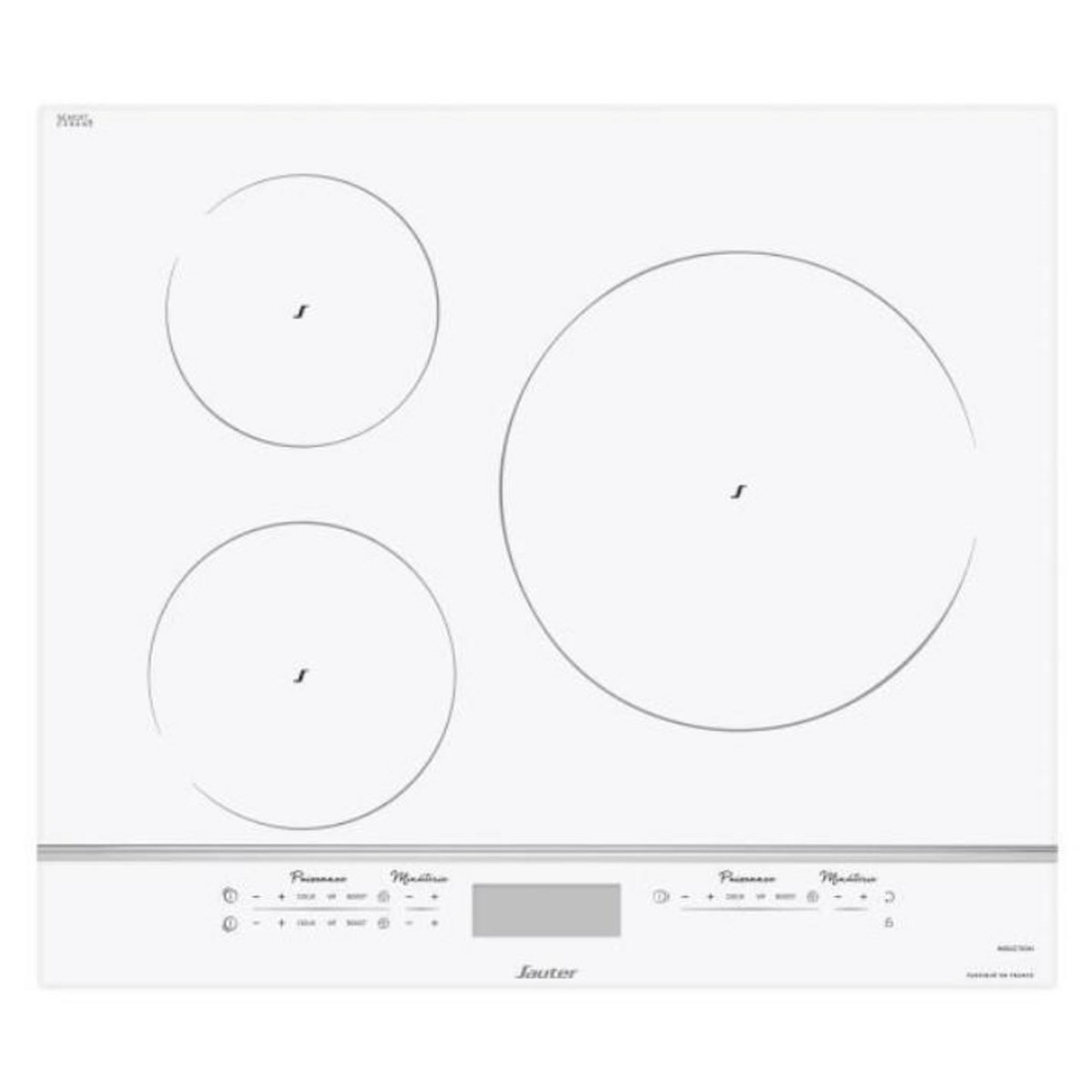Sauter Table de cuisson induction 60cm 3 feux 7400w blanc - spi9544w
