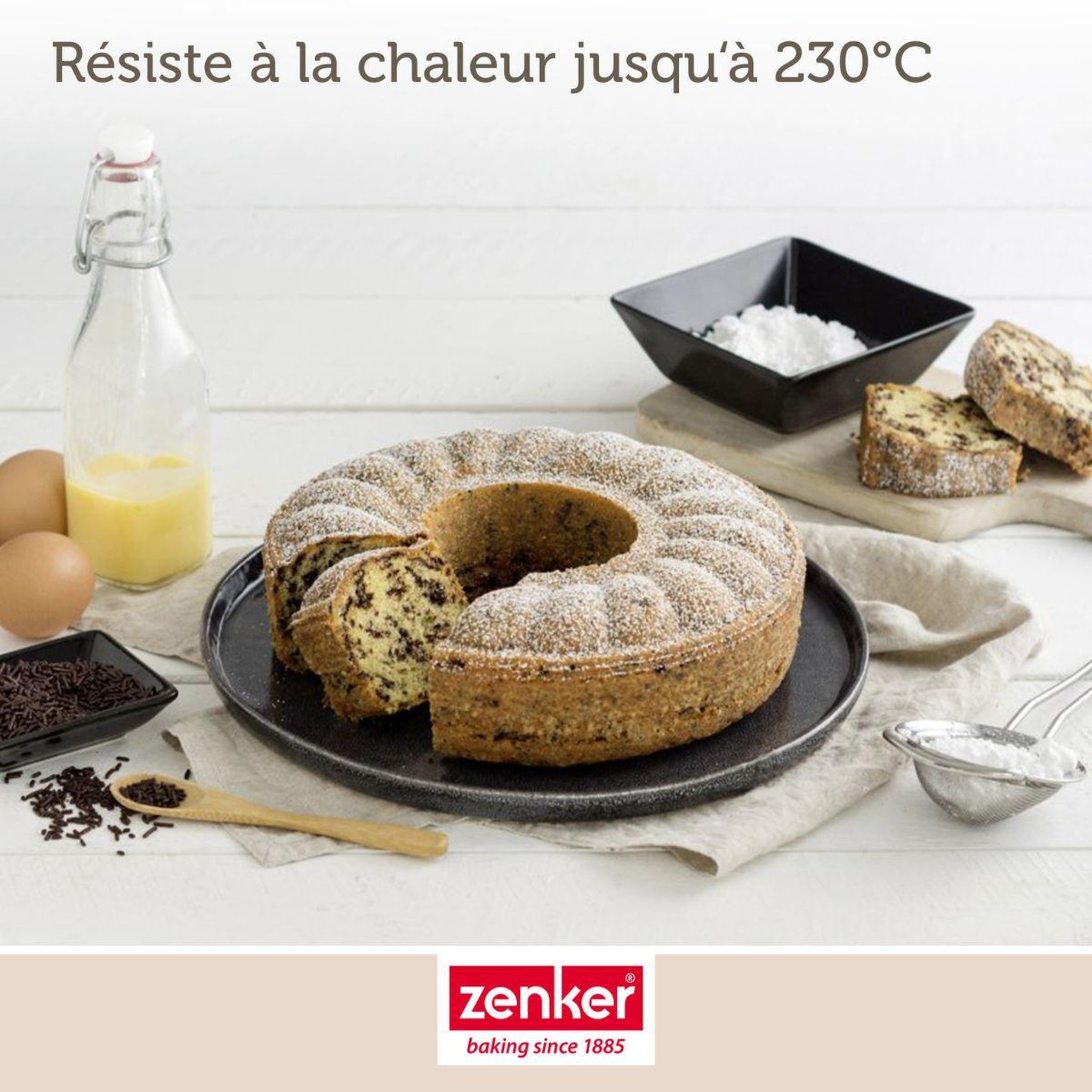 Voir la diapositive 2 : ZENKER Set de 4 ustensiles de pâtisserie moule à gâteaux bol et spatule black metallic black mettallic zenker  black mettallic
