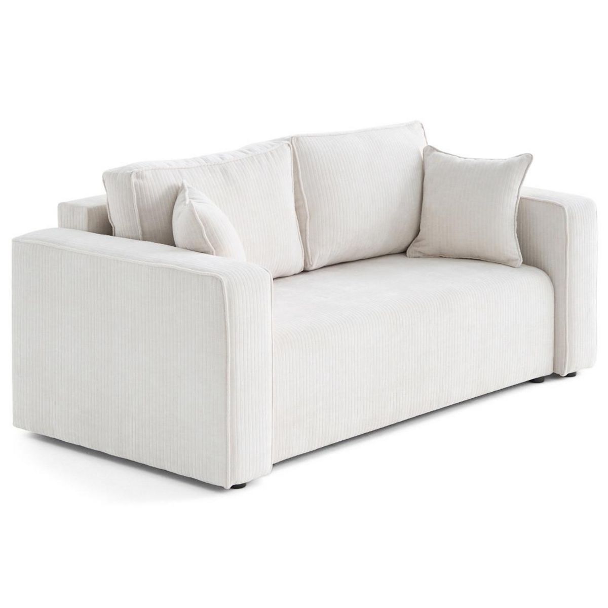 BEST MOBILIER Topaze - canapé droit 2 places en velours côtelé plat