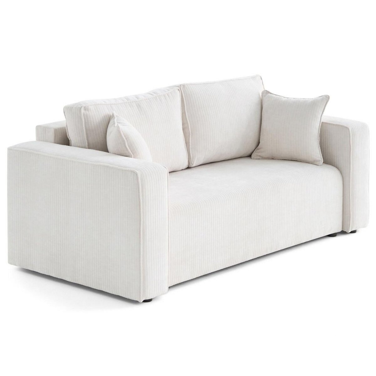 BEST MOBILIER Topaze - canapé droit 2 places en velours côtelé plat