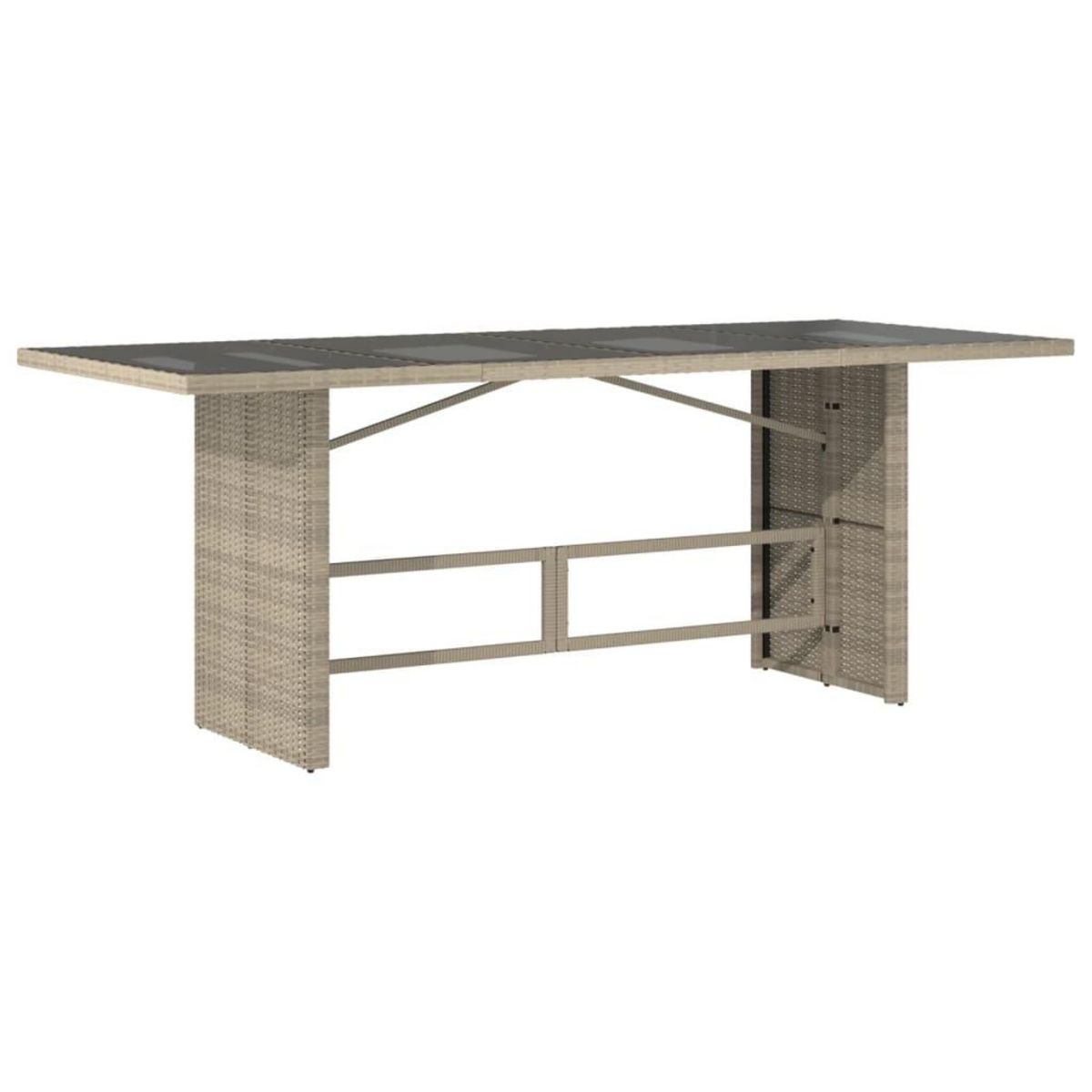 VIDAXL Table de jardin dessus en verre gris clair 190x80x74 cm