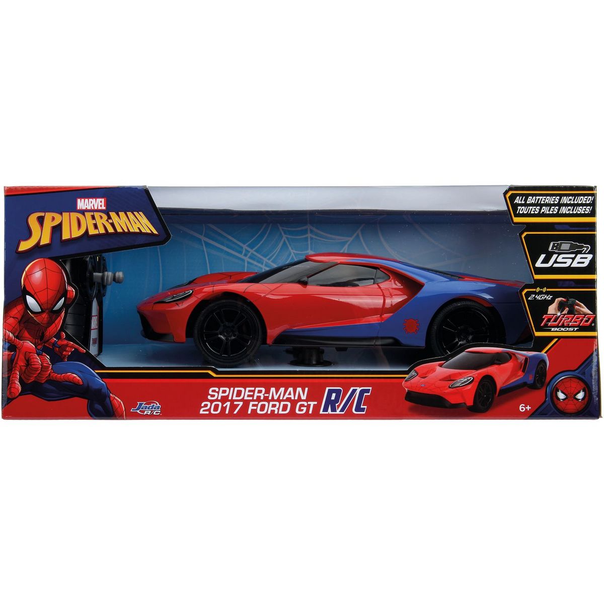 SMOBY Voiture RC Ford Gt Spiderman 1/16