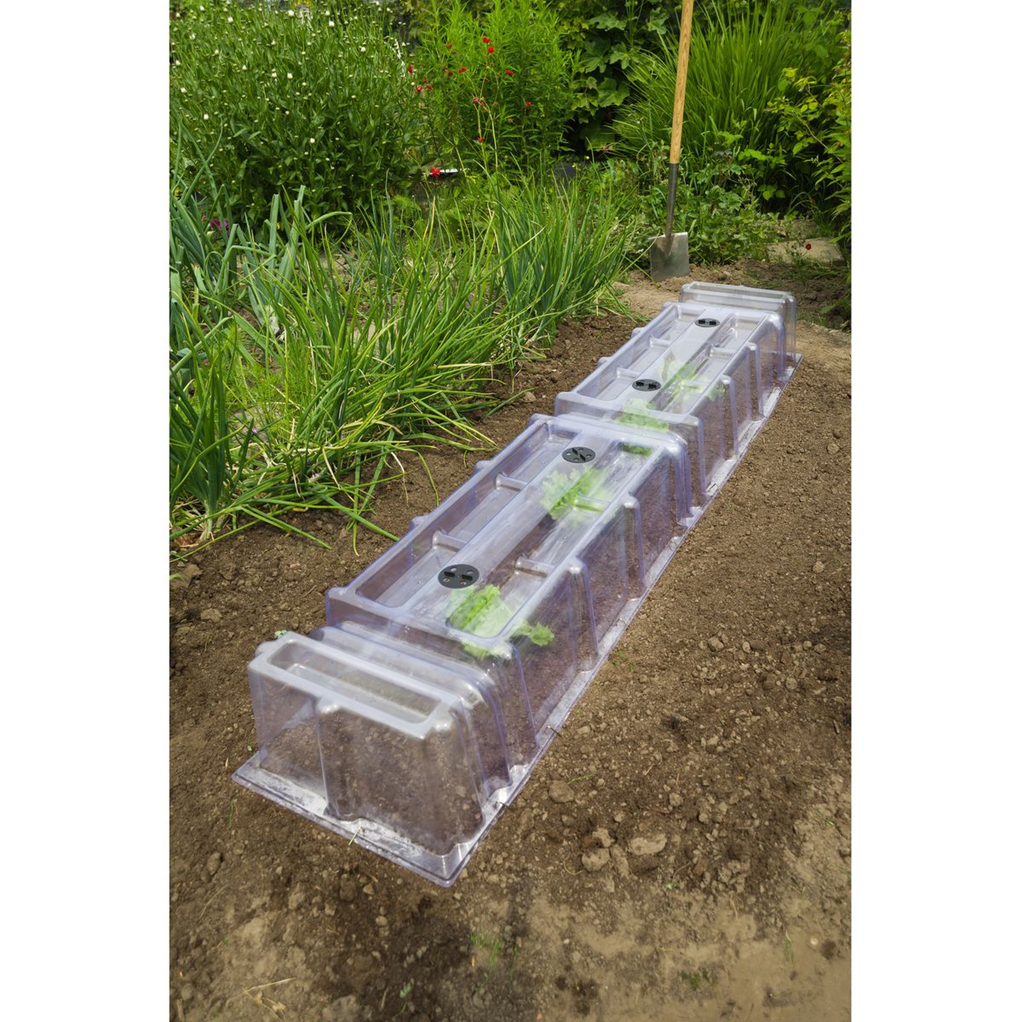 Voir la diapositive 3 : Nature Emboût fermeture tunnel de forçage PVC souple - H22 x 21,5 x 40 cm