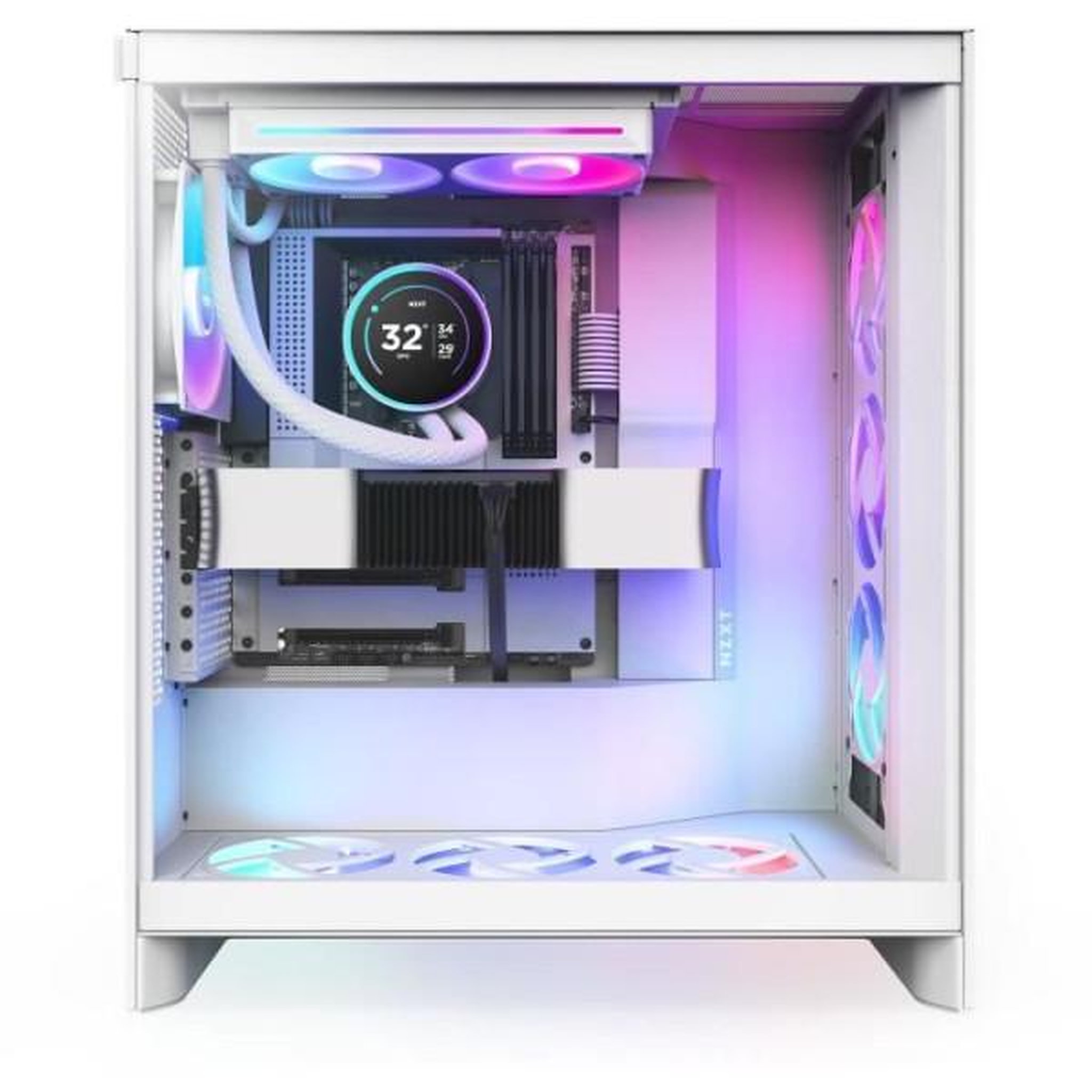 Voir la diapositive 2 : NZXT Watercooling - NZXT - RL-KR24E-W2 - Kraken Elite 240 RGB - Écran 2.72, panneau RGB personnalisable et ventilateurs RGB - Blanc
