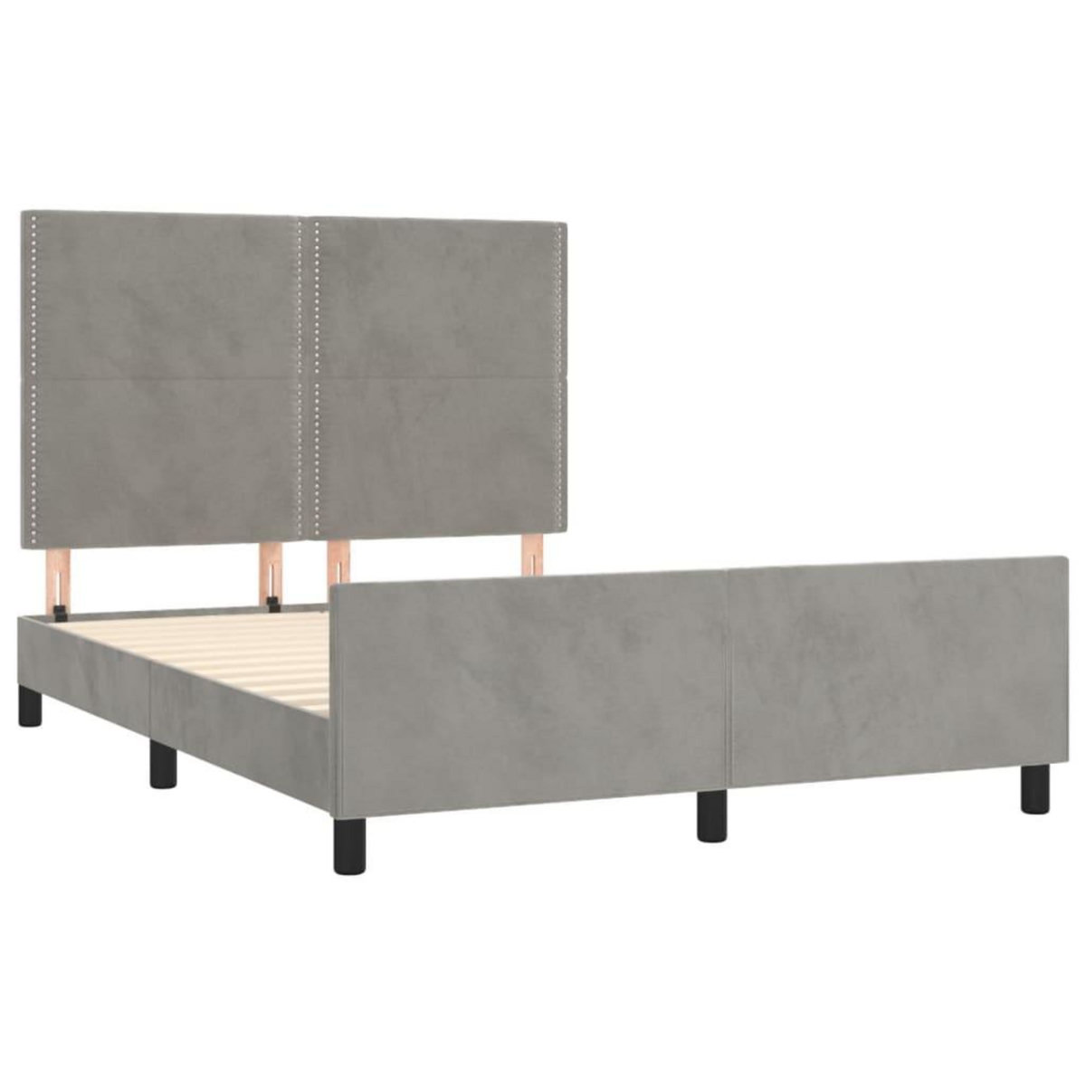 VIDAXL Cadre de lit sans matelas gris clair 140x200 cm velours