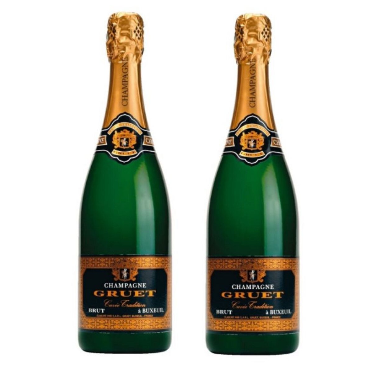 Lot de 2 bouteilles Champagne Gruet Brut Tradition Champagne Brut pas