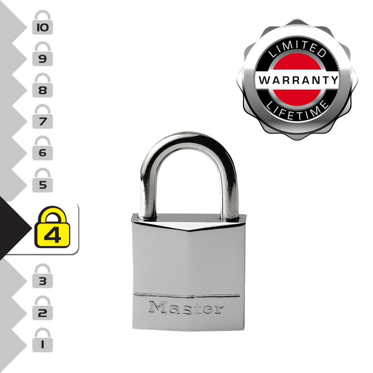 Master lock 639EURD Cadenas Marin avec Clés, Gris, 5 x 3 x 1,2 cm