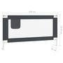 Voir la diapositive 6 : VIDAXL Barriere de securite de lit d'enfant Gris fonce 150x25 cm Tissu