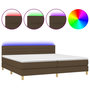Voir la diapositive 2 : VIDAXL Sommier a lattes de lit matelas et LED Marron fonce 200x200 cm