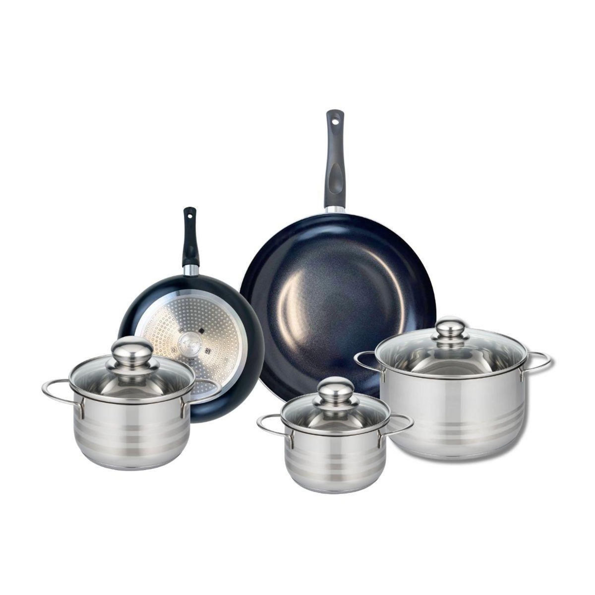 ELO Ensemble de 2 Poêles de cuisson 20 et 28 cm et 3 faitouts 14, 16 et 20 cm Elo Prima Brillant