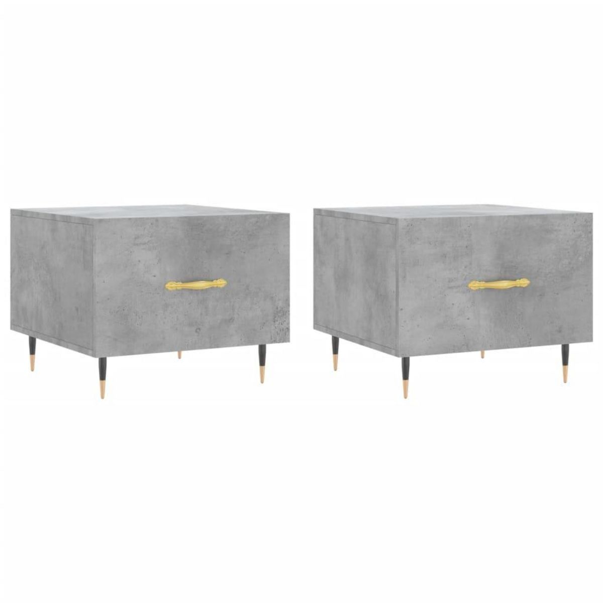 VIDAXL Tables basses 2 pcs gris beton 50x50x40 cm bois d'ingenierie