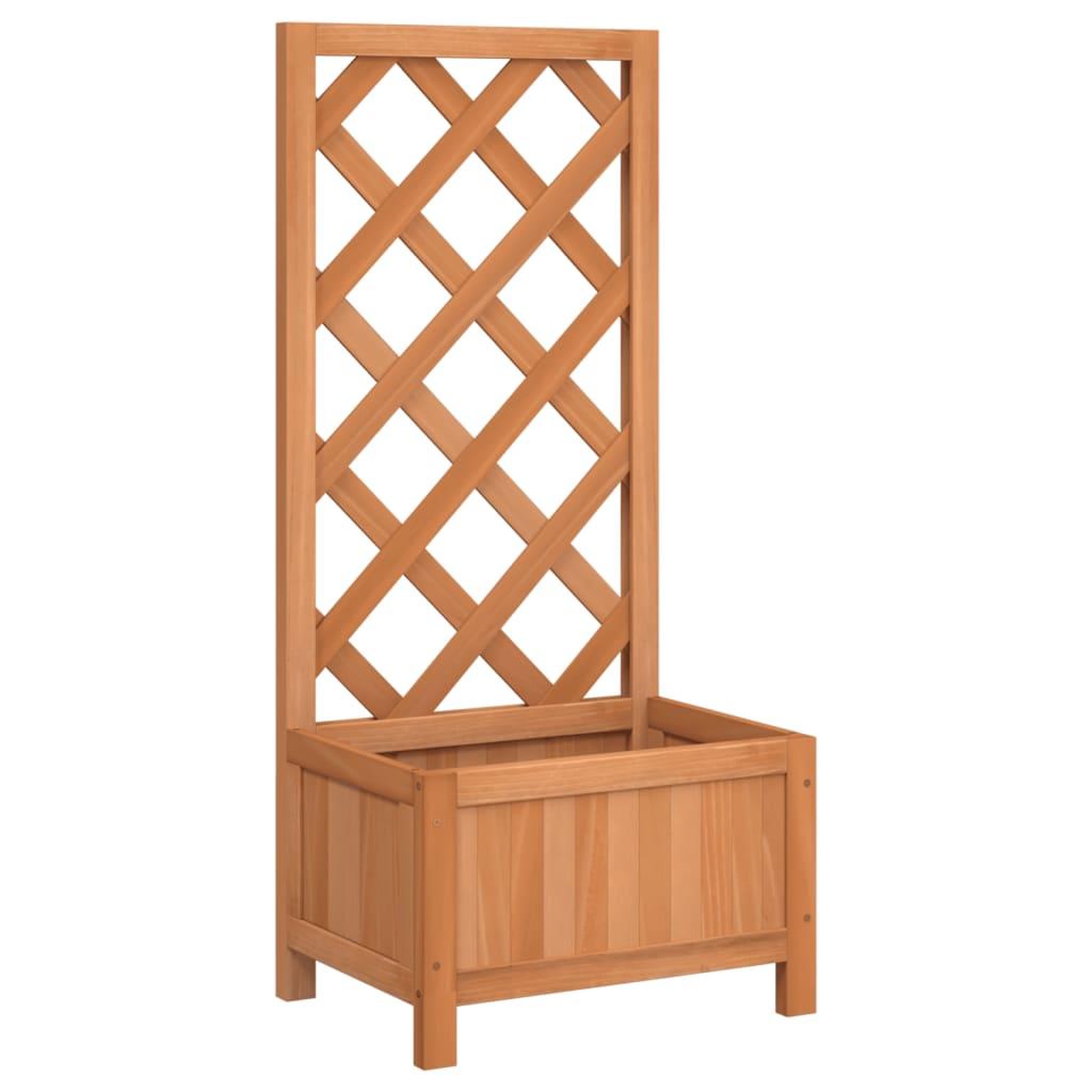Voir la diapositive 2 : VIDAXL Jardiniere avec treillis marron bois massif de sapin