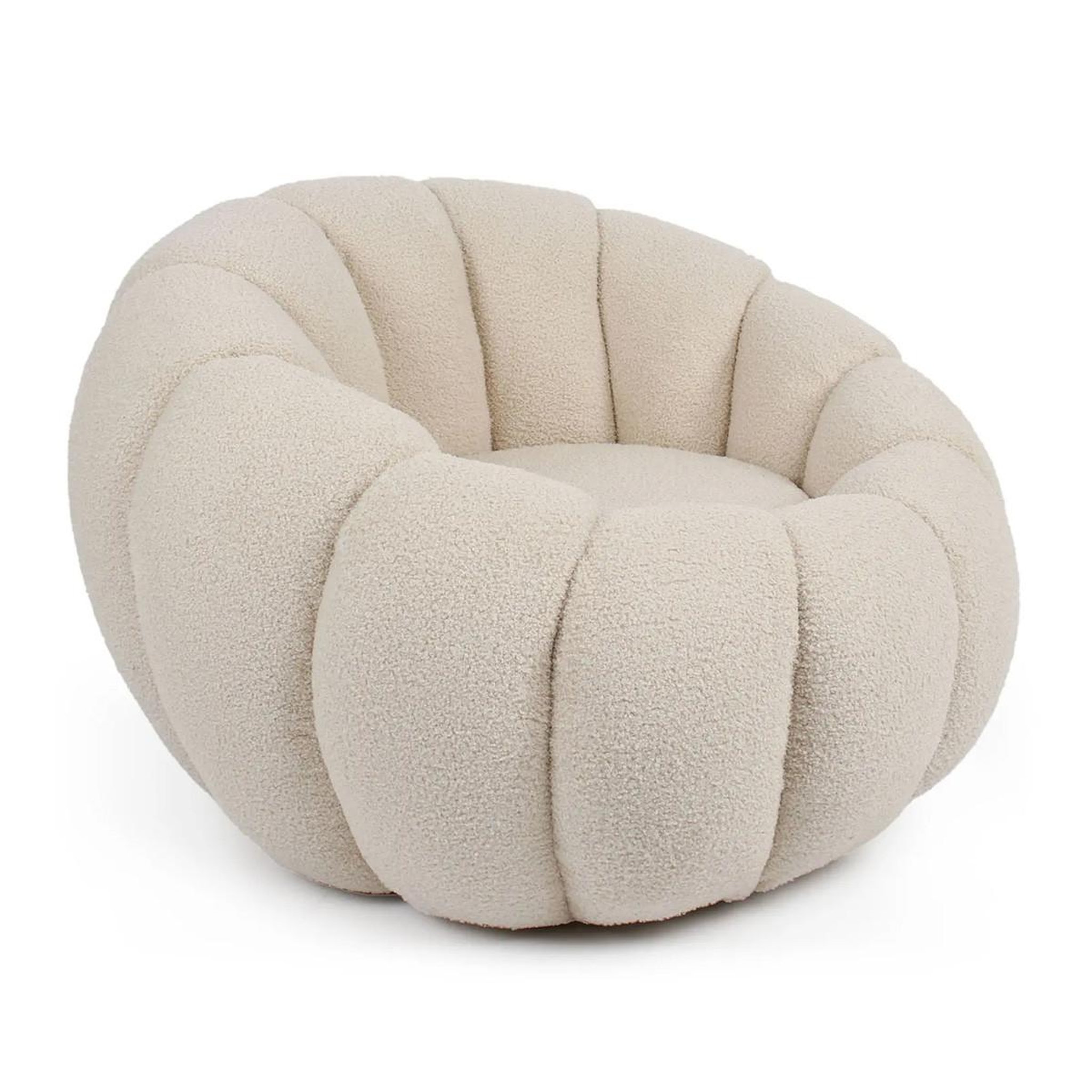 Voir la diapositive 2 : Paris Prix Fauteuil Coquillage Bouclette  Galen  92cm Beige
