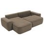 Voir la diapositive 3 : BEST MOBILIER Enma - canapé d'angle réversible 4 places convertible avec coffre en tissu texturé