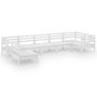 Voir la diapositive 2 : VIDAXL Salon de jardin 7 pcs Bois de pin massif Blanc