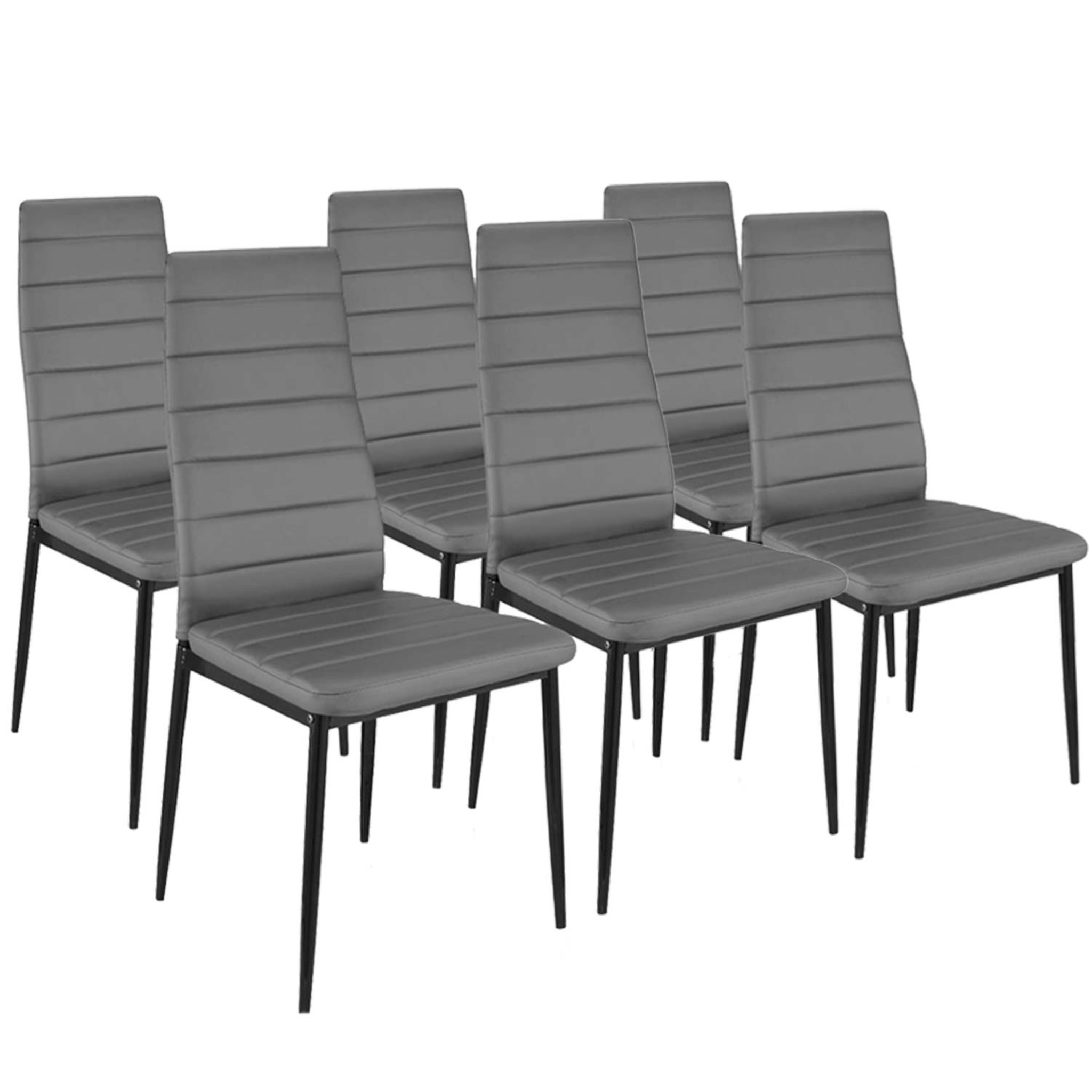 ID MARKET Lot de 6 chaises romane grises pour salle à manger