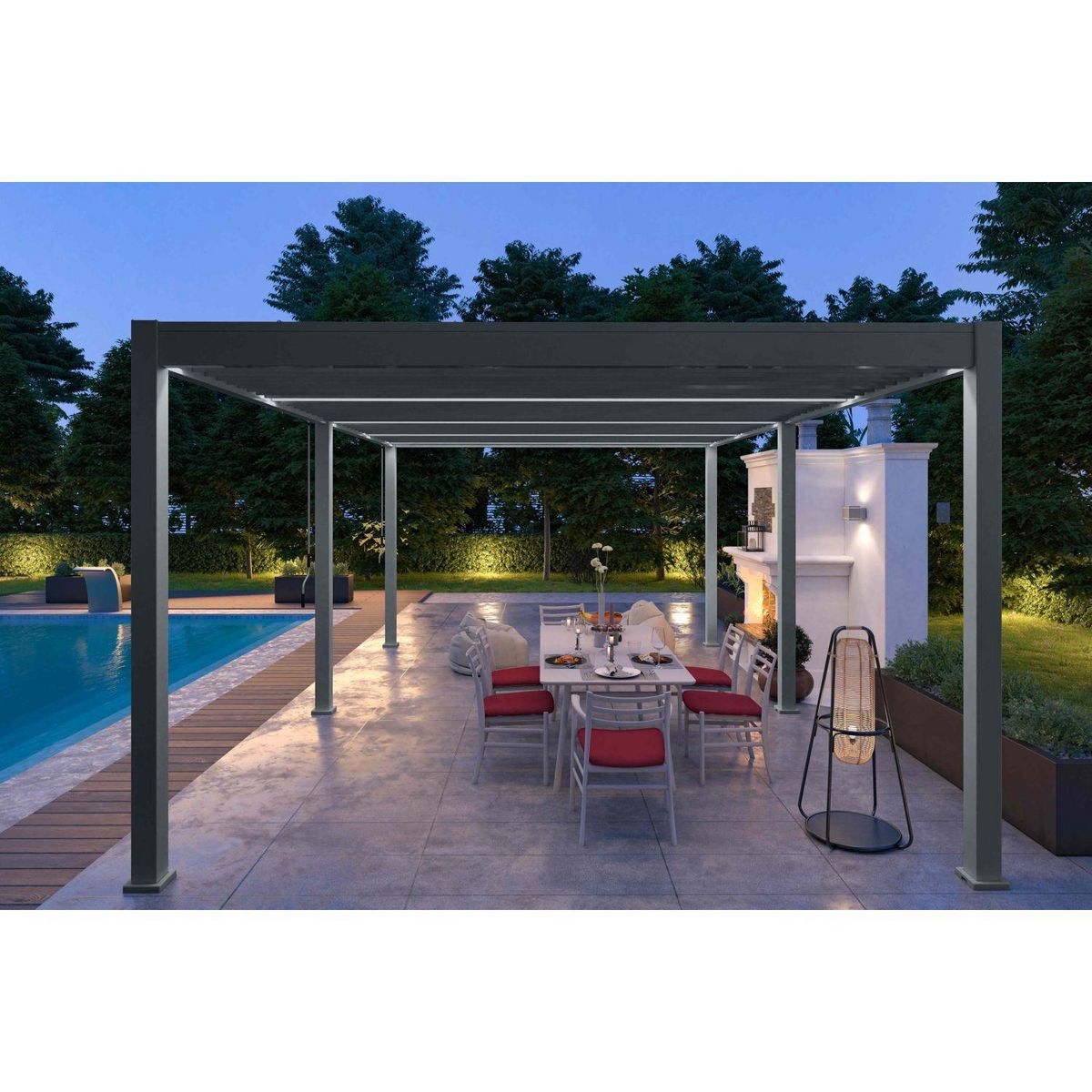 Pergola Bioclimatique autoportée 4x6 m - Aluminium - Anthracite - VS OmBREA®