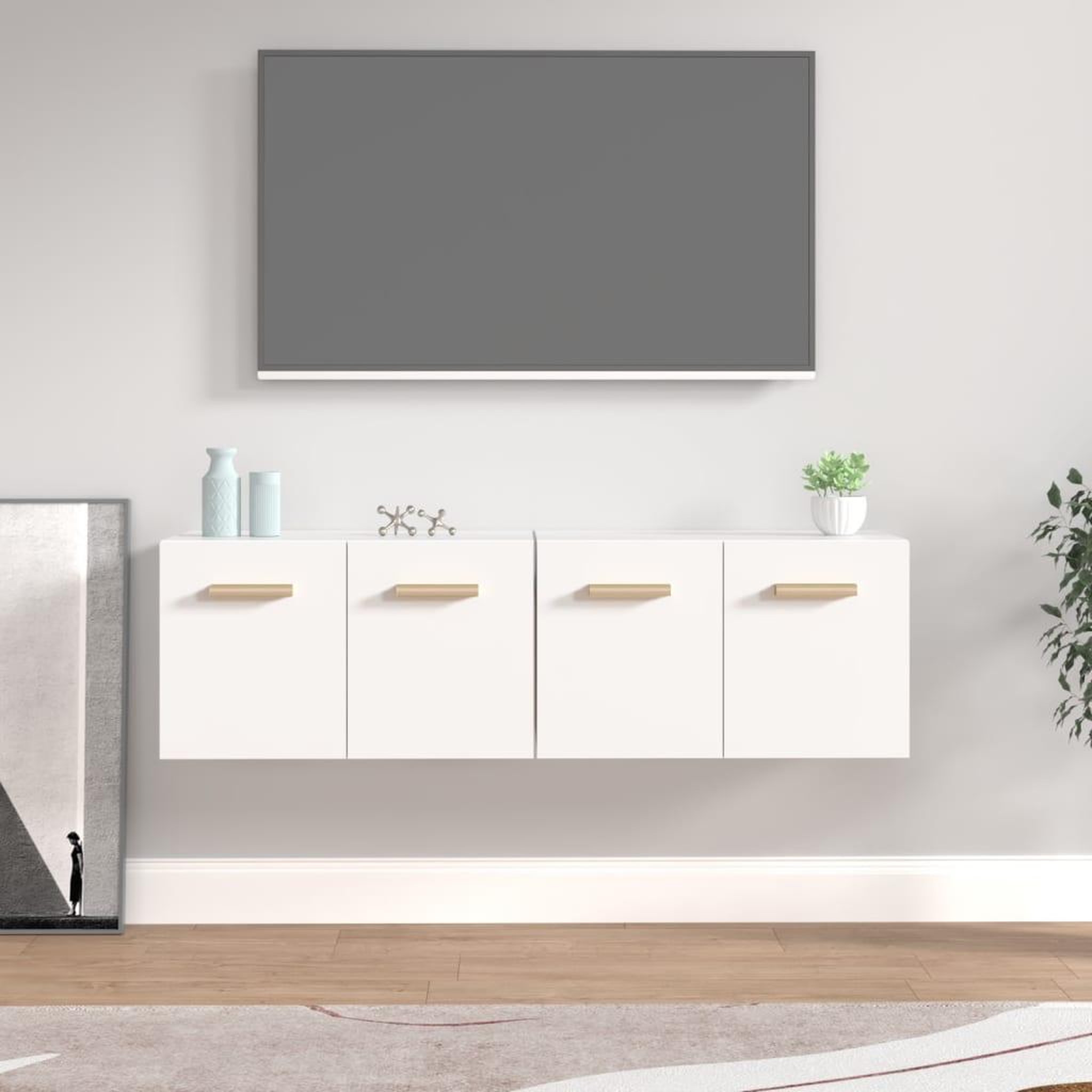 Voir la diapositive 1 : VIDAXL Armoires murales 2 pcs Blanc 60x36,5x35 cm Bois d'ingenierie