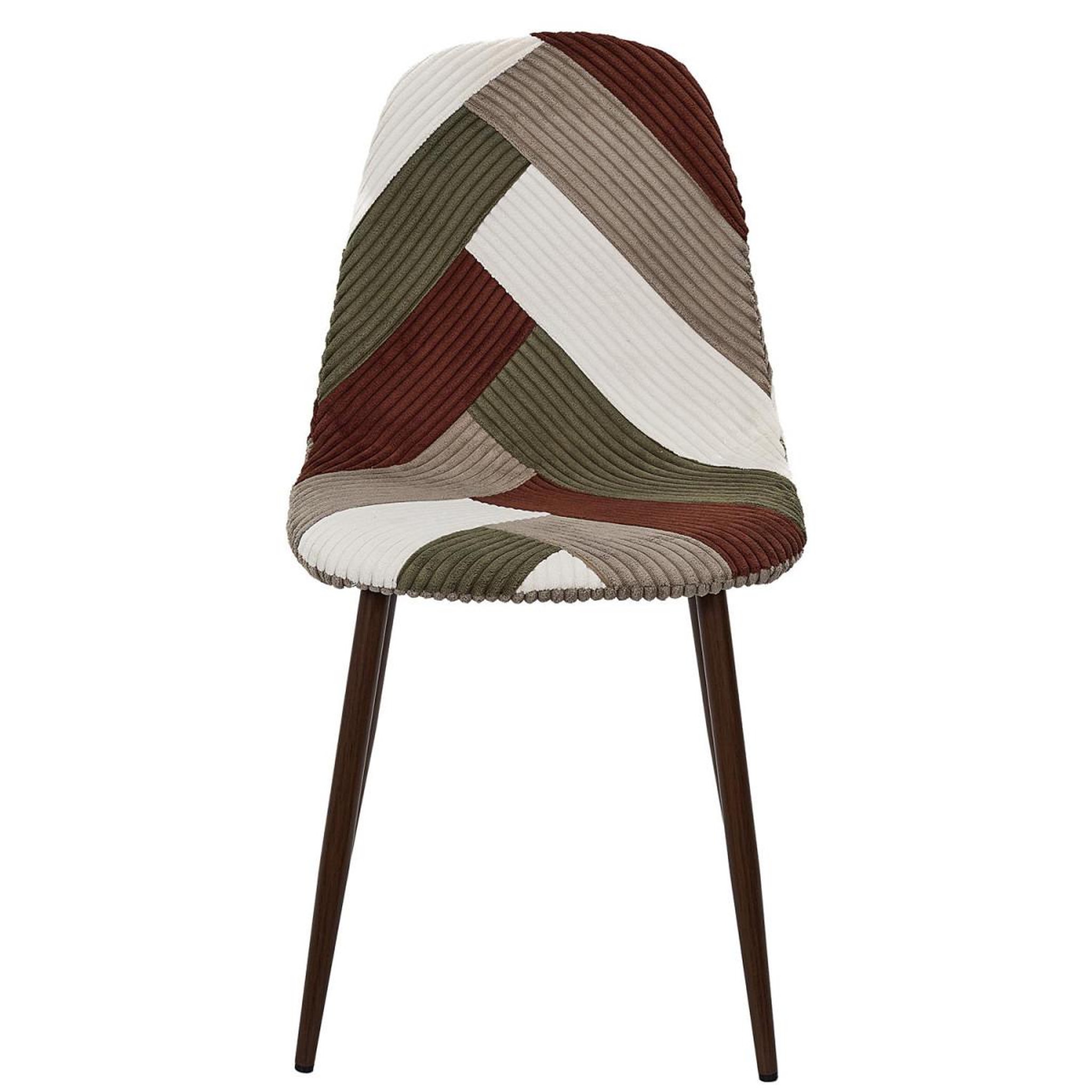 Voir la diapositive 3 : The Home Deco Factory Lot de 4 chaises côtelé  scott  84cm multicolore