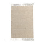 FUTURE HOME Tapis déco à franges en jute et coton. Coloris disponibles : Beige