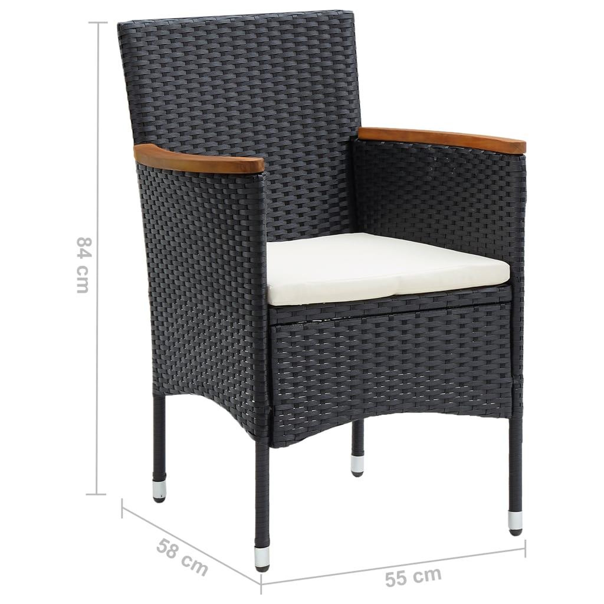 Voir la diapositive 6 : VIDAXL Ensemble a manger de jardin 5 pcs Noir