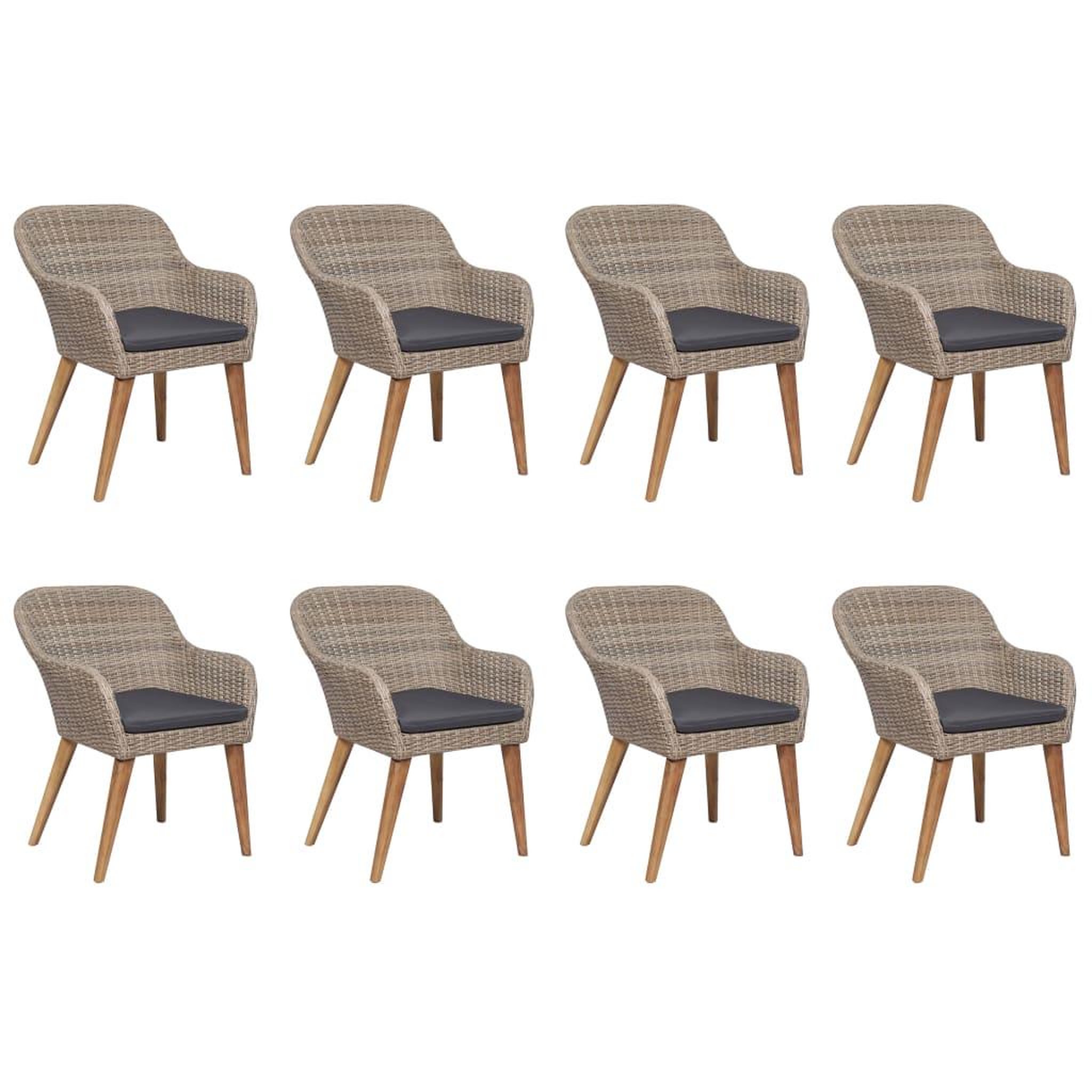 Voir la diapositive 3 : VIDAXL Ensemble a manger de jardin 9 pcs resine tressee marron
