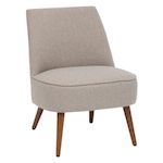 ATMOSPHERA Fauteuil tissu chevron et pieds en bois GARY - Beige