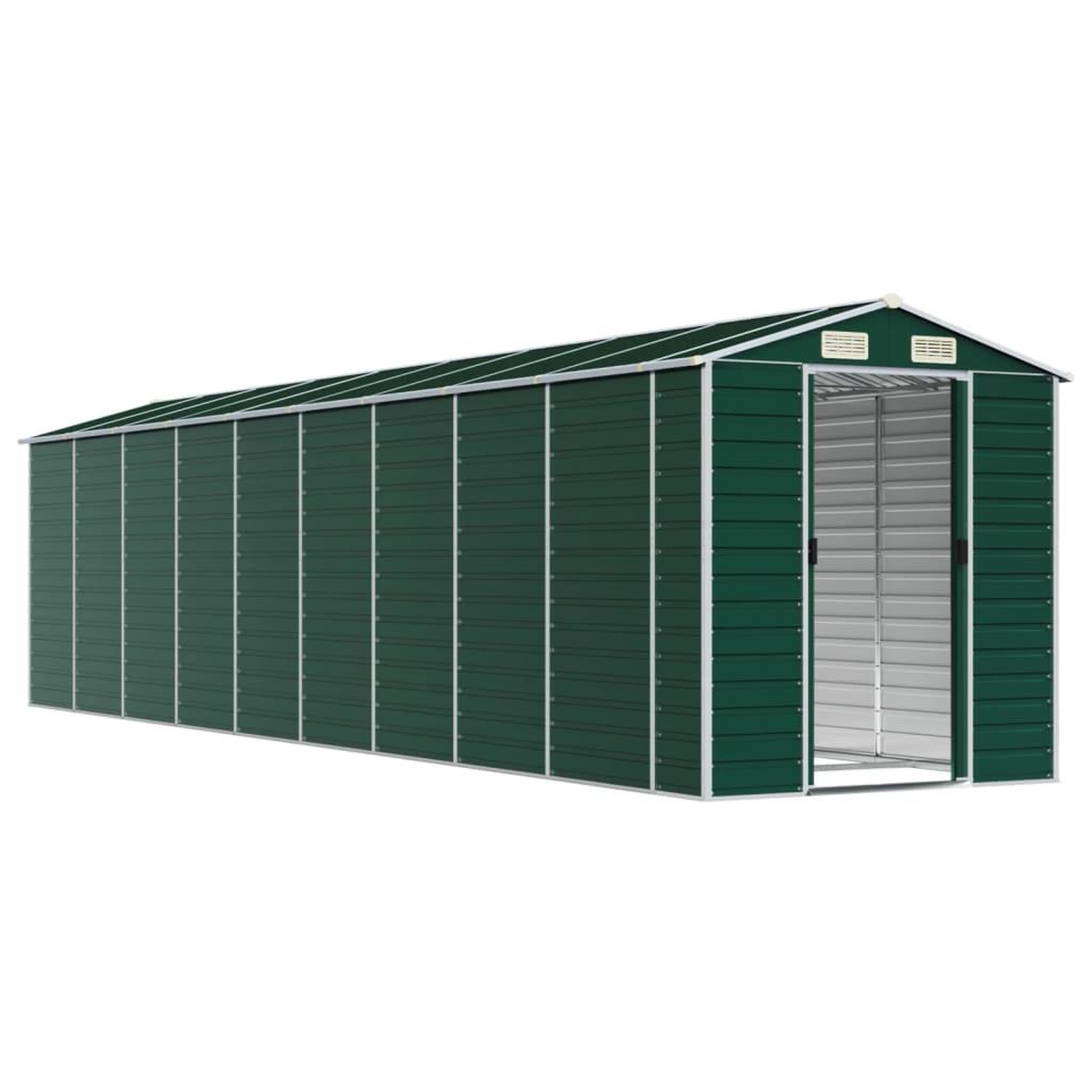 Voir la diapositive 3 : VIDAXL Abri de jardin vert 191x810x198 cm acier galvanise