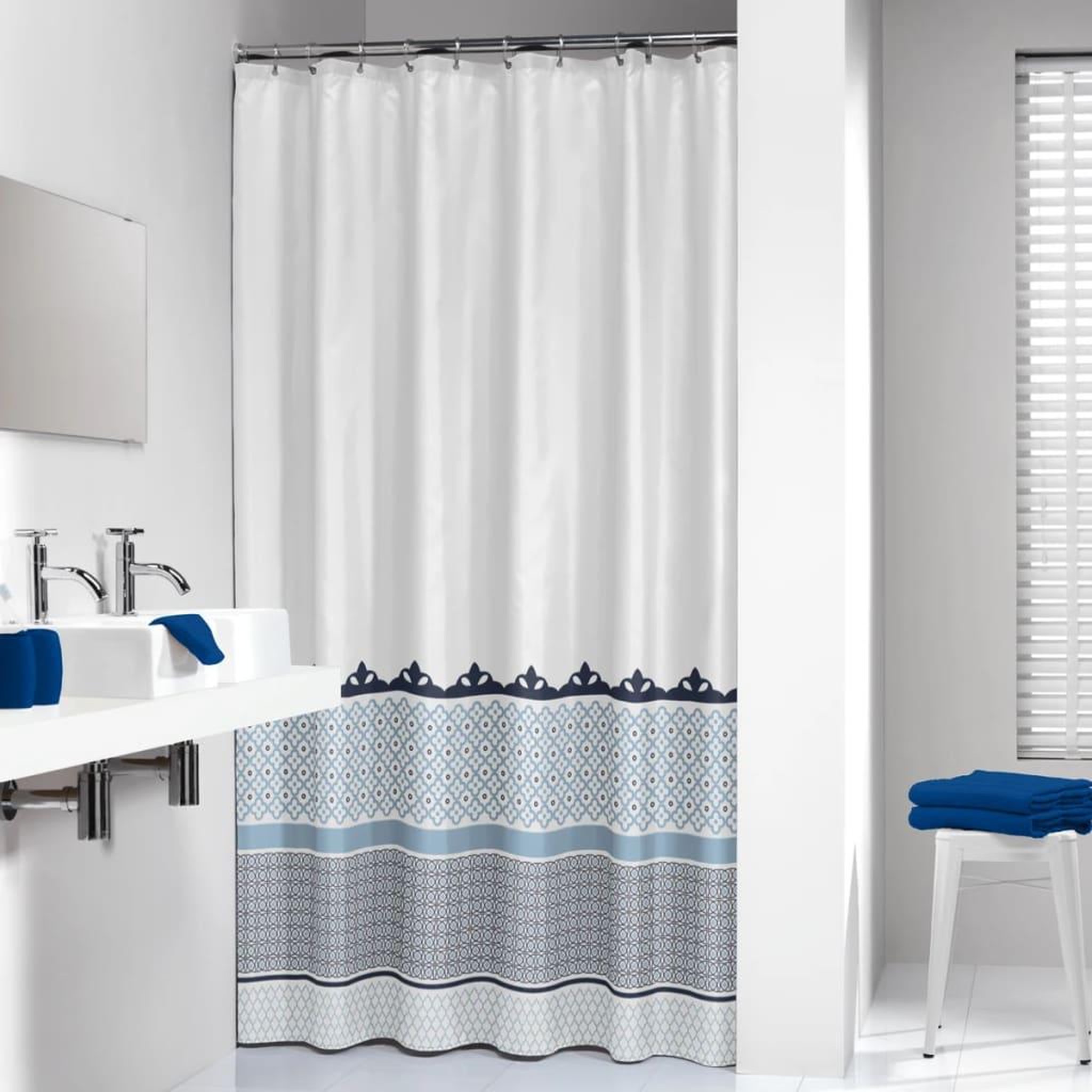 Voir la diapositive 1 : SEALSKIN Sealskin Rideau de douche Marrakech 180 cm Bleu